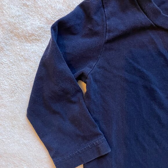 babyGAP 12-18M Navy Long Sleeve Bodysuit Cotton Bear Logo GUC Baby Unisex - Picture 6 of 15